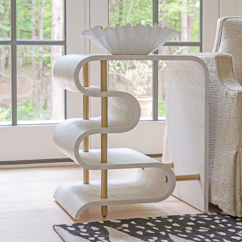 Global Views Traverse Nature-Driven Modernist S Curve Accent Table