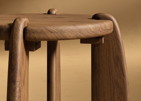 Rove Concepts Nature-Driven Modernist Orb Minimalist Wood Accent Table - 22 W