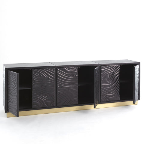 Modern Abstract Accent Cabinet in Matte Finish