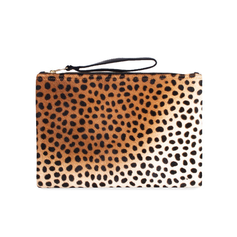Leopard Animal Zipper Clutch 8 H x 11.5 W