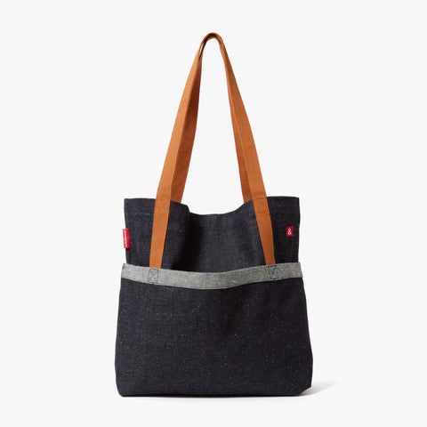 Casual Open Top Solid Tote with Pocket 14 x 18 x 4 Inches