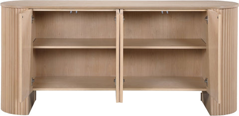 Contemporary Oak Veneer Geometric Sideboard Cabinet