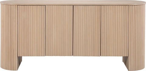 Contemporary Oak Veneer Geometric Sideboard Cabinet