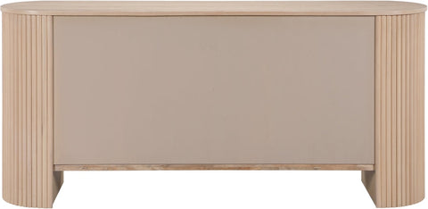 Contemporary Oak Veneer Geometric Sideboard Cabinet