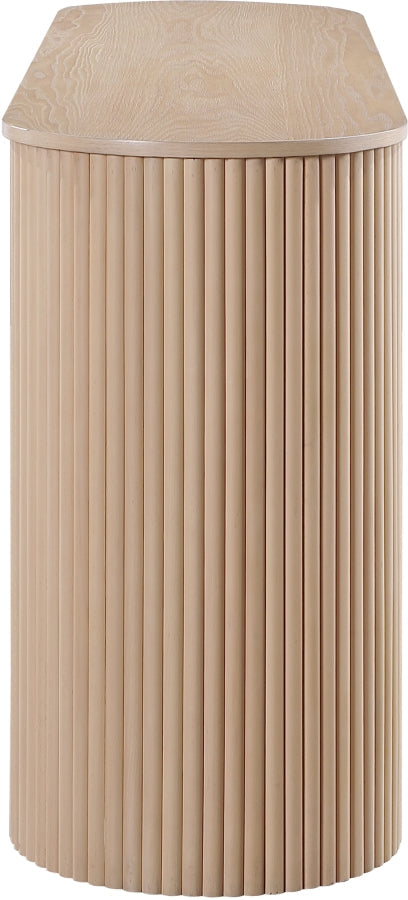 Contemporary Oak Veneer Geometric Sideboard Cabinet