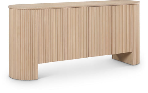 Contemporary Oak Veneer Geometric Sideboard Cabinet