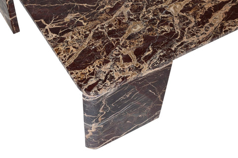 Meridian Furniture Inc. Livorno Modern Cherry Marble Square Coffee Table - 39 W