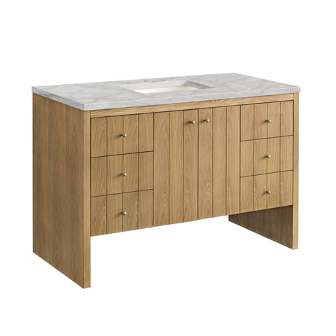 James Martin Furniture Hudson Modern Marble Top Bathroom Vanity