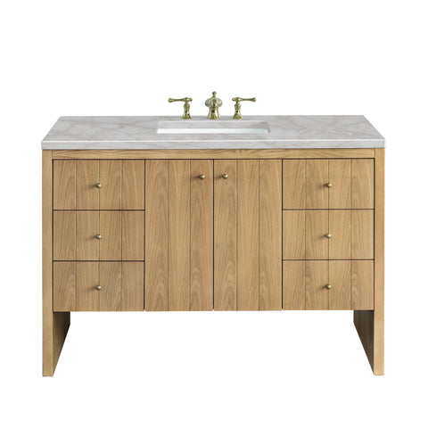 James Martin Furniture Hudson Modern Marble Top Bathroom Vanity