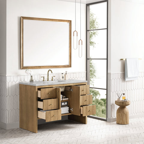 James Martin Furniture Hudson Modern Marble Top Bathroom Vanity