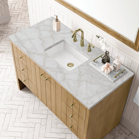 James Martin Furniture Hudson Modern Marble Top Bathroom Vanity