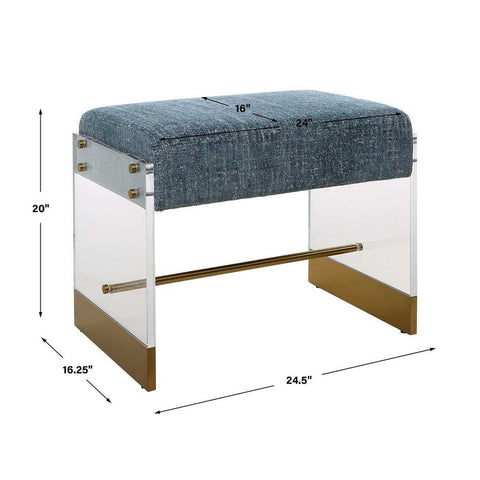 Timeless Minimalist Upholstered Accent Bench with Plinth Base