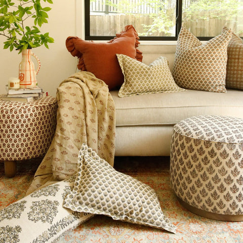 Filling Spaces Artful Traditionalist Handcrafted Lumbar Pillow - 14 x 20 - 14 x 40