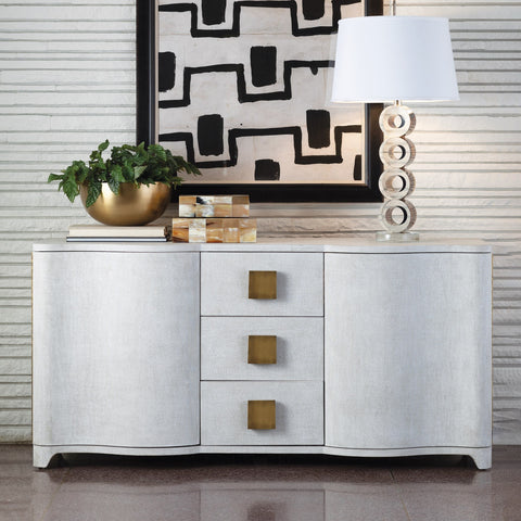 Toile Contemporary Matte Credenza Cabinet