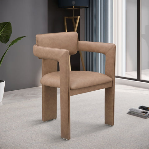 Brenda Timeless Minimalist Modern Barrel Back Dining Armchair