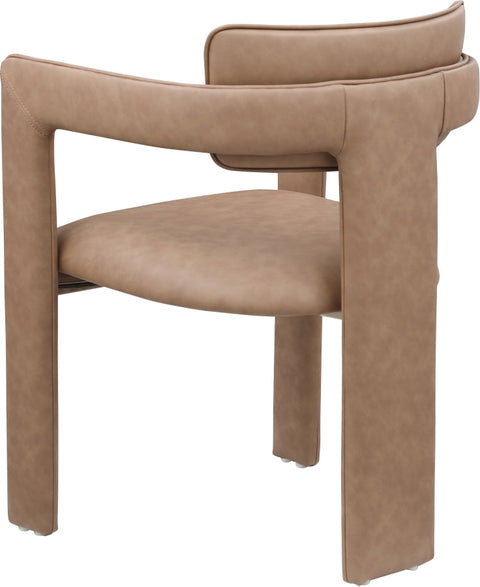 Brenda Timeless Minimalist Modern Barrel Back Dining Armchair