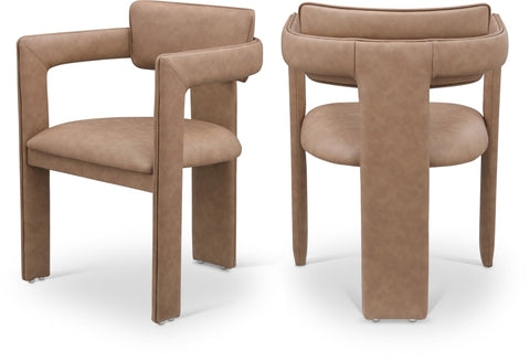 Brenda Timeless Minimalist Modern Barrel Back Dining Armchair