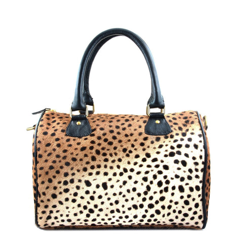 Leopard Animal Duffel Bag with Shoulder Straps and Zip Top