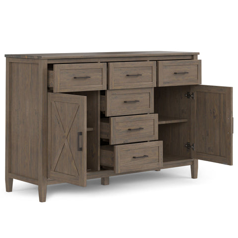 Farmhouse Transitional Bronze Wood Sideboard Cabinet