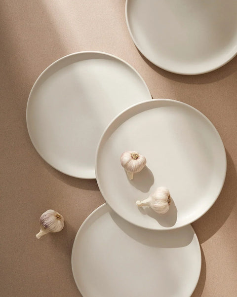 Powered by People Everyday Minimalist Matte Stoneware Plate Set - Set of 4