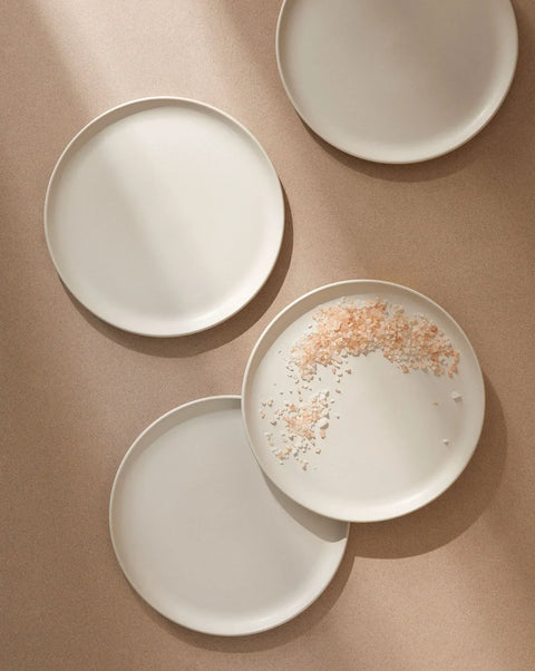 Powered by People Everyday Minimalist Matte Stoneware Plate Set - Set of 4