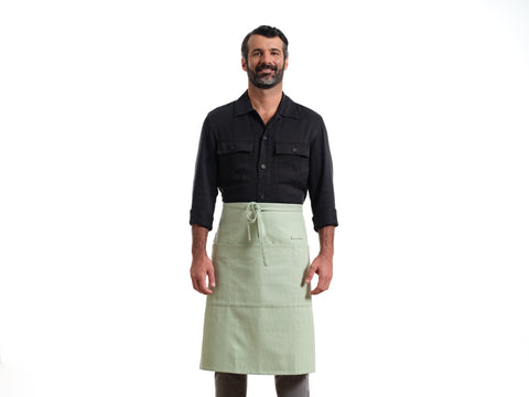 Bistro Stripe Adjustable Apron with Deep Patch Pockets