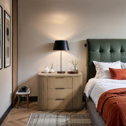 Astrid Solid Wood And Oak Veneer Nightstand