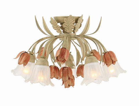 Southport Vintage Handcrafted Candelabra Semi Flush Mount Ceiling Light