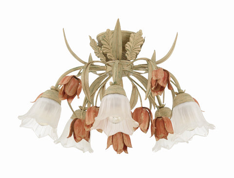 Southport Vintage Handcrafted Candelabra Semi Flush Mount Ceiling Light