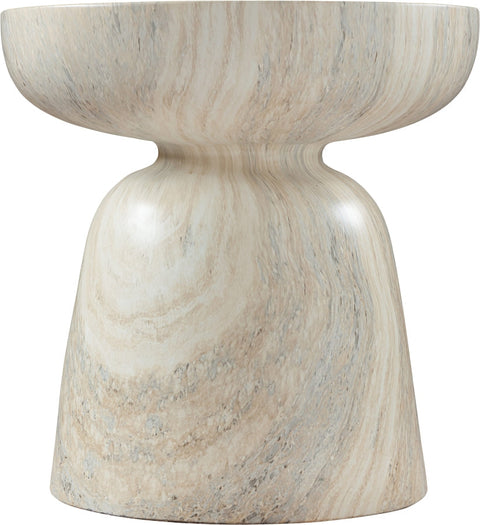 Meridian Furniture Inc. Avellino Art Deco Drum Center Table for Outdoor Living - 18 W