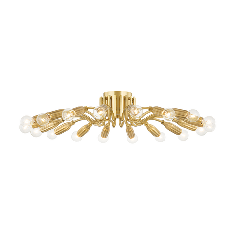 Barney Ambient Mid Century Fluted Semi Flush Mount Ceiling Light