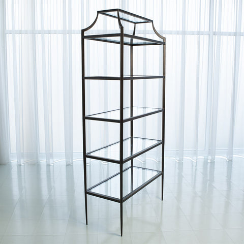 Lescot Etagere Bookshelf with Bronze Finish for Contemporary Spaces