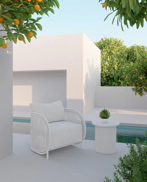 Kamari Eclectic Modern Lawn & Garden Accent Chair