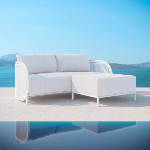 Kamari Modern Weather Resistant Pouf Ottoman