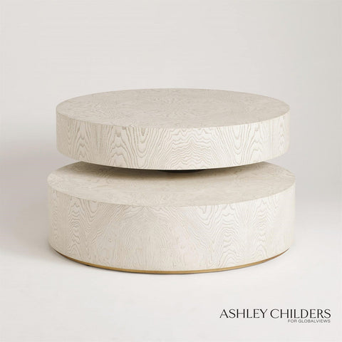 Timeless Minimalist Pivot Drum Coffee Table in Contemporary Style