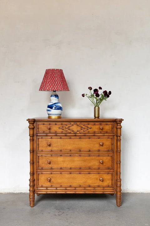 Space Saving Asian Accent Chest with Knob Handle