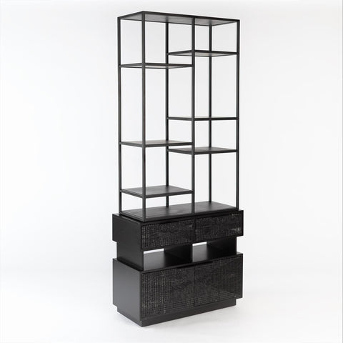 Kyoto Modern Etagere Bookcase with Abstract Design
