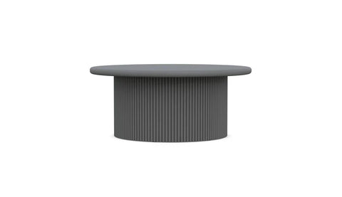 Azzurro Living Coastal Drum Coffee Table with Fluted Design