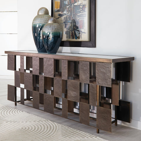 Timeless Minimalist Geometric Bronze Console for Modern Entryways