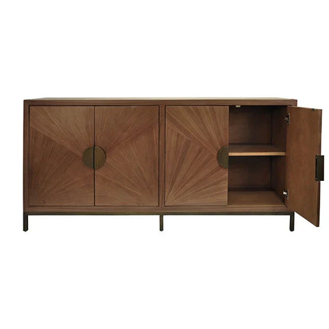 Emory Modern Radial Accent Cabinet with Pull Handles