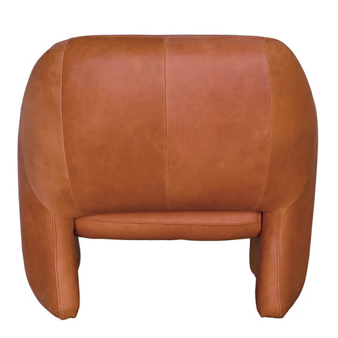 Timeless Minimalist Modern Barrel Leather Armchair