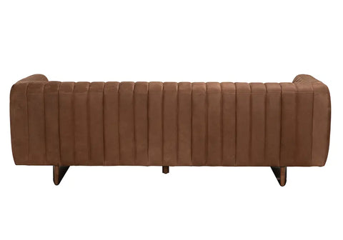 Khann Modern Solid Leather Upholstered Sofa
