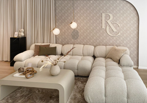 Belia Contemporary Modular Sectional with Armrests and Tufting