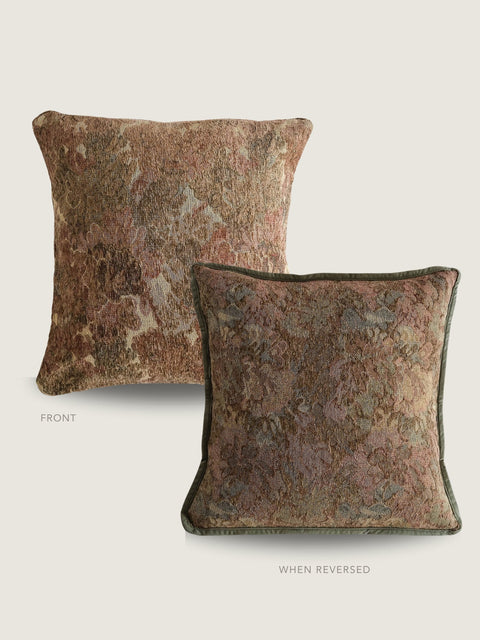 Powered by People Artful Traditionalist Velvet Square Pillow Cover with Contrast Trim - 18 x 18 - 22 x 22