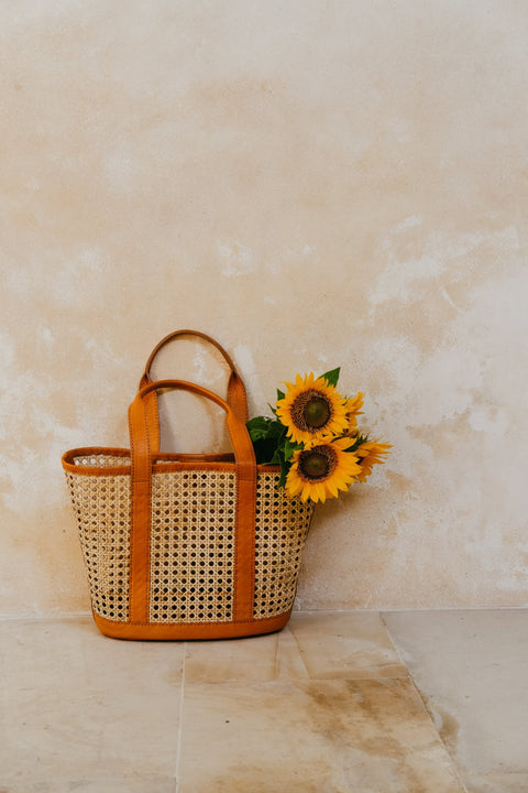Casual Geometric Handmade Rattan Tote