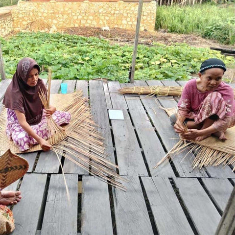 Handwoven Braided Flap Pouch with Tie Closure