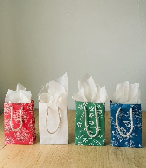 Holiday Floral Graphic Handmade Gift Bag