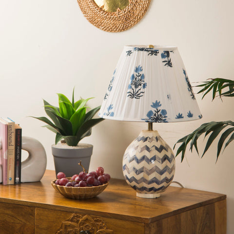 Accent Blossom Azure Pleated Shade Lamp Shade
