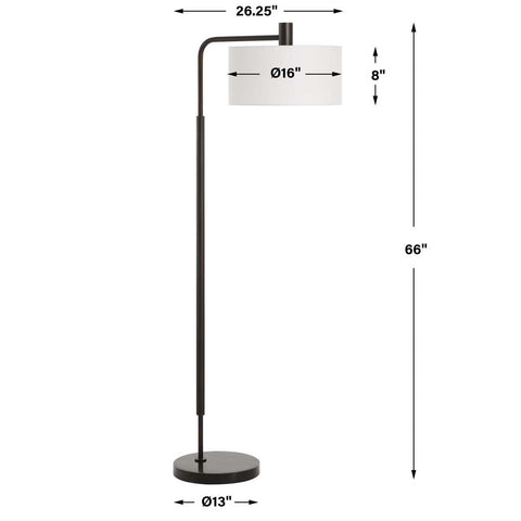 Richie Modern Sleek Drum Floor Lamp