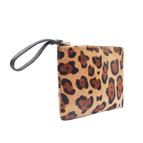 Evening Leopard Graphic Handmade Clutch